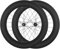 Rennrad-Carbonräder 700c Drahtreifen 38/44/50/60/85 mm Carbon-Laufradsatz Scheibenbremse Steckachse Mittelsperre 8/9/10/11-Gang-Kassette 24 Löcher, Schwarz, 85 mm
