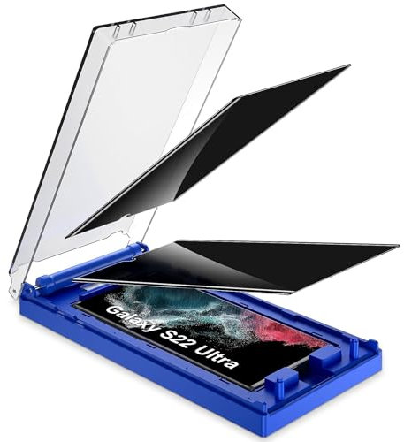Kuteja [2 Stück] Privacy Schutzfolie für Samsung Galaxy S22 Ultra 5G Folie,[Automatische Staubentfernung] Anti-Kratzen, Anti Spähen, Fingerabdruck-ID Blasenfreie Weich TPU Displayschutzfolie