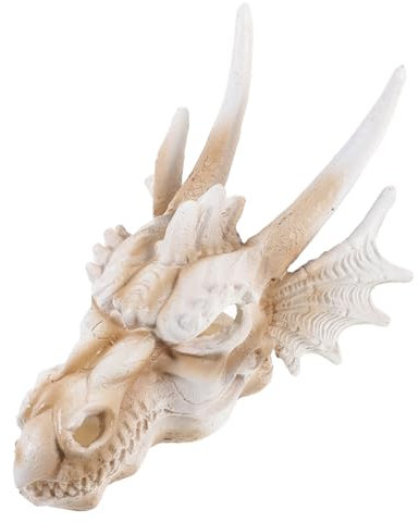 Gatuida Drachenschädel Dekoration Simulierter Drachen Schädel Figur Aquarium Garten Zubehör Tischaquarium Ornament Tierdekor Aus Kunstharz