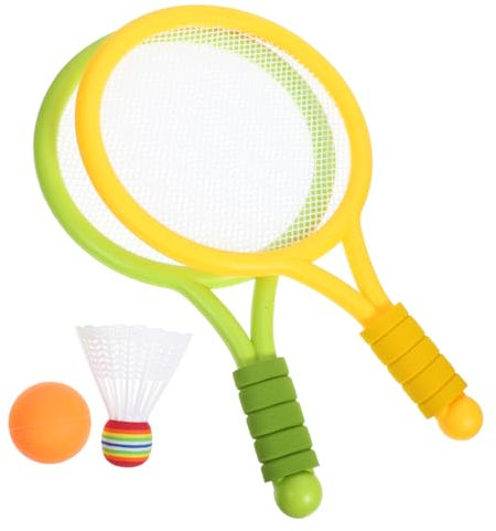 BESTonZON Kinder Tennisschläger Satz Leichtes Plastik Material Großer Schlägerkopf Farbiges Duo Outdoor Ballspiel Spielzeug Für Strand Und Freizeit