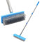 Wire Broom Stainless Steel, Garden Broom with 63 Long Telescopic Handle, Yard Brush Heavy Duty Outdoor for Removing Weed Moss Algae, Outdoor Floor Scrub Brush for Patio Deck Garden