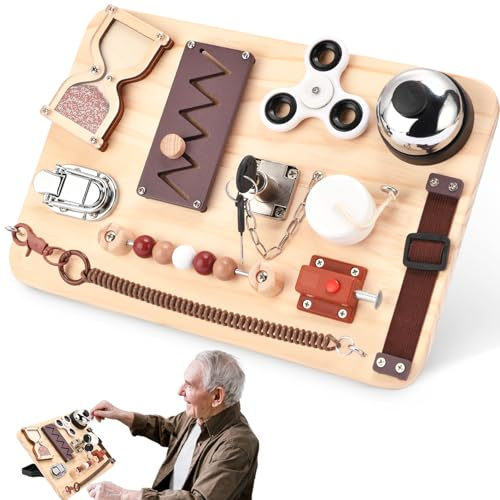 Potatomato Fidget Busy Board für Erwachsene – Aktivierungsboard zur Förderung von Feinmotorik, Konzentration und Handkoordination, Beschäftigungsbrett für Alltag und Freizeit
