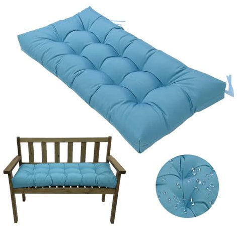 NexusGoods Wasserdichtes 130x50cm Bankkissen, rutschfestes Dickes Pad für Indoor/Outdoor Garten, Terrasse, Schaukel & Esszimmerbänke (Türkis)