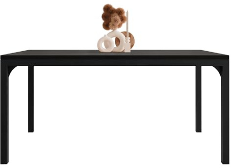Mirjan24 Couchtisch Mekiosa, Rechteckige Form, Gestell aus Stahl, Kaffeetisch, Wohnzimmertische, Beistelltisch, Sofatisch, Teetisch (Schwarz/Schwarz Molet)
