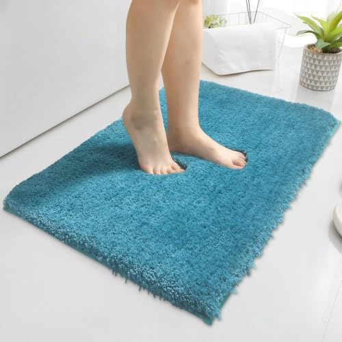 Baahrnom Badezimmerteppich 80 x 120 cm, Badematte rutschfest Waschbar | Non Slip Badteppich Kuschelig Weich Badvorleger für Dusche, Badewanne und Toilette