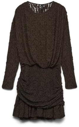 VERO Moda Damen Vmhalley Ls Lace Short Dress JRS Exp Vmhalley Ls Lace Short Dress JRS Exp (1er Pack)