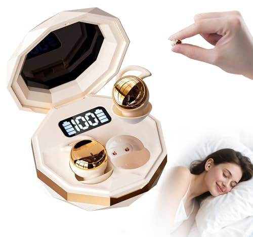 ExKeen Schlafkopfhörer Bluetooth 6.0, Kabellose Mini in Ear Kopfhörer Schlafen Seitenschläfer, 28H Wiedergabe, Weiche Flüssiges Silikon, Sleep Earbuds für Seitenschläfer, Trainieren, Arbeiten, Reisen