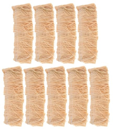 FONDOTIN 9 Stück Künstliches Kleiner Strohdach Realistische Grasdach Deko Leichtes Bastelmaterial für Puppenhaus Diorama Saisonale Miniatur Dachdekoration