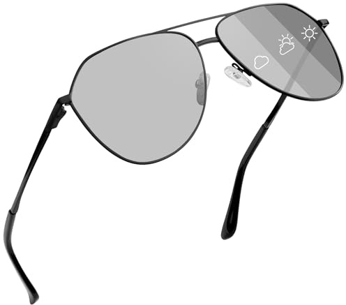 Joopin Große Sonnenbrille Herren Polarisiert Brille Damen UV400 Doppelsteg | Oversize, Metallrahmen, 30°-verstellbare Bügel, Tropfenform Design, unpolarisiert Nachtbrille, Retro, Alltag, Fahren, Reisen