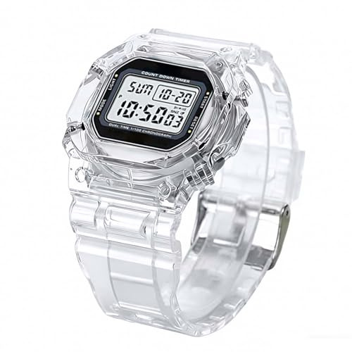 Genérico Reloj Deportivo - Reloj Digital Transparente de 9,06 Pulgadas | Relj de Pulsera Unisex con luz LED, Deportes Impermeables para Senderismo, Ciclismo, natación, Camping y Correr