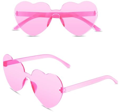 flintronic 2/8/10 Paar Hippie Herzförmige Brille, Transparente Candy Color Sonnenbrille für Geburtstagsfeier, Halloween, LNeuheit Party ustige Partybrillen für Erwachsene, Jungen und Mädchen