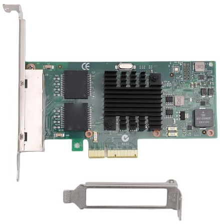 Bewinner Quad-Port-Gigabit-PCIe-Netzwerkkarte, 4X RJ45-Ethernet-Adapter PCI Express 2.0 X4, 82580-Chip, Niedriges Profil und Halterungen in Voller Höhe für Server, Desktop, Industrie-PC
