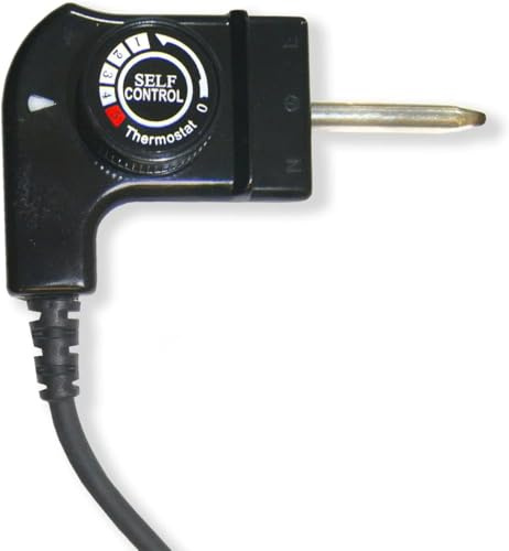 PENGCHE Cable Universal para Plancha de Asar con Termostato Ajustable, Conector de Repuesto para Parrilla y Sartén Eléctrica, Control de 5 Niveles, 250V 10A 2000W, Longitud 1 Metro, Color Negro