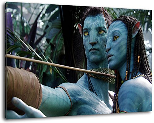 Avatar Format 100x70 cm Bild auf Leinwand, XXL riesige Bilder fertig gerahmt mit Keilrahmen, Kunstdruck auf Wandbild mit Rahmen