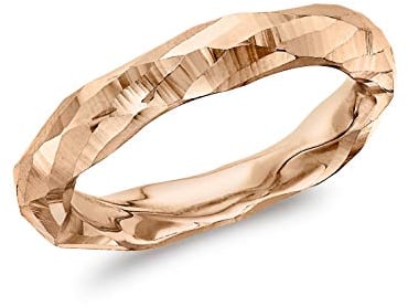 CARISSIMA Women's 9ct Rose Gold Diamond Cut Faceted Ring - Size M