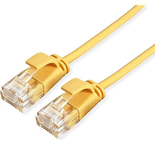 ROLINE UTP DataCenter Patchkabel Kat.6A (Class EA), LSOH, slim, gelb, 0,3 m