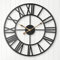 ARVINKEY Leise Wanduhr, europäisches Bauernhaus, Vintage-Uhr mit römischen Ziffern, 40 cm, Nicht tickend, batteriebetrieben, Metallskelett, dekorative Uhr für Zuhause, Küche, Café (Schwarz)