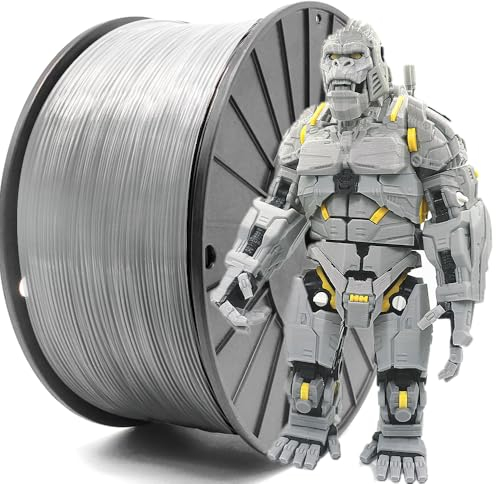 Reprapper PLA Filament 1,75 mm für 3D Drucker Filament 1,75 PLA 3kg Spule (2.2lbs), Maßgenauigkeit +/- 0.03mm 3D Druck Filament, PLA Grau