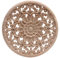 Massif Sculpté Applique Bois Sculpté Vintage Non Peints Plat Rond Avec Fleur Bois Non Peintes Décalcomanie Figurines Miniatures Pour La Teinture Peinture d'Artisanat De Bricolage Décoration Sculpture