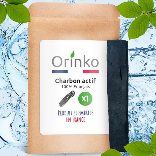 Orinko Carbón Activado Francés x1 - Binchotan para la Purificación de Agua en Jarra, Botella y Cantimplora