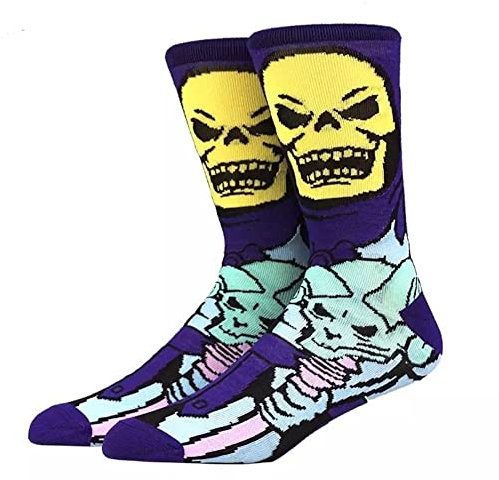 EZB Scary Horror Skeletor Crew Socks | Gift Idea for Men & Women | Size 4-9 | Skeleton