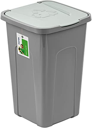 PAFEN Grande Poubelle 50 l avec Couvercle - Poubelle 550 x 365 x 370 mm - Poubelle pour séparer Les déchets, tri des déchets, collecteur de déchets, Vert