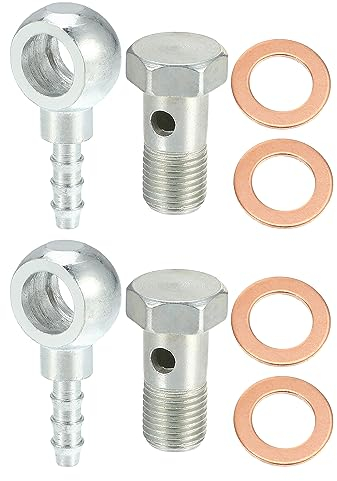 QUARKZMAN 4 Sätze Hohlschraube M10x1 Hohlschrauben Unterlegscheibe Kit Bremsenzubehör Adapter