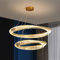 Moderne Led-Kronleuchter,K9 Kristall Wohnzimmerlampe,Runde Chandelier FüR Die Inneneinrichtung,Praktische Dimmbare Pendelleuchte FüR Wohnzimmer,Esszimmer,KüChe,Schlafzimmer D60+80Cm/15,7-23,6 Zoll