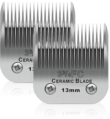 BESTBOMG 2 unité Lame de Rechange pour toilettage de Chiens,Compatible avec Les séries Heiniger/Moser Max45/Andis/Oster A5 Tondeuse pour Chien,Taille 3-3/4FC 1/2(13mm) Longueur de Coupe