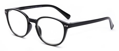 OKH Blaues Licht blockierende Brille für Herren Damen Computer Gaming Brille Anti Blendung Anti Augen Stamm Reduzieren Kopfschmerzen Brillen mit Federscharnieren (Schwarzes Rund)