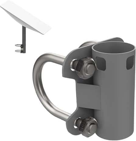 BYZESTY Support de tuyau pour mât d'antenne Starlink, adaptateur de support Starlink en forme de U, réglable, pour balcon, camping-car, camping-car, balustrade de 30 à 50 mm