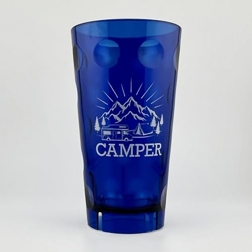 Camper Dubbebecher 0,5 Liter (Blau) - Plastikbecher, Trinkbecher ideal für Camping - Pfalz Dubbeglas aus Plastik - Mehrweg Becher aus Kunststoff für den Wohnwagen oder Wohnmobil