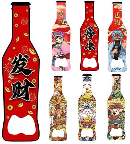 1/2 Beer Can Opener - Magnetic Beer Bottle Opener, Solid and Beer Opener | 2 in 1 Chinese Style Pop Top Can Opener for Bartender Long Nails, for Mens Husband Father