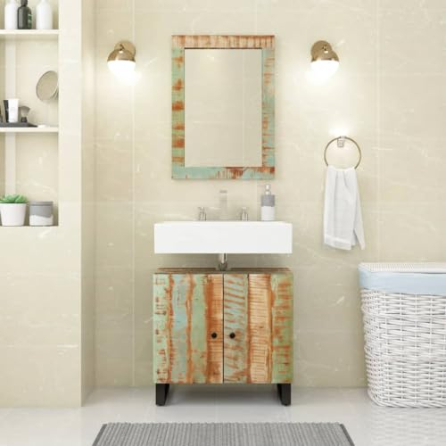 Waschbeckenunterschrank Altholz Massiv und Holzwerkstoff, 351988