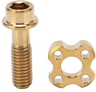 ANKROYU Front Derailleur Screw Gasket, Ti Alloy Front Derailleur Screw Kit, Waterproof Bike Derailleur Screw, Folding Bike Derailleur Screw for Road Bike Frame (Gold)