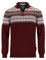 tomBrook Herren Troyer mit Norweger-Strick-Muster - Strickpullover mit Troyer-Kragen aus Baumwolle in Dark Red Größe M