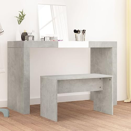 BOWEKAM Home & Garden-Dressing Hocker Betongrau 70x35x45cm Holzmöbel Wahl