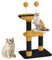 Dogat Cat Tree Tower, Cat Climbing Frame with 2 Toy Ball Bee Design, Sisal Scratching Post for Indoor Cats, Furniture for Large & Small Cats (Black + Deep Yellow, 78cm)