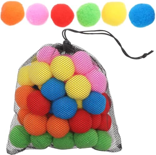60 Stück Wiederverwendbare Wasserschwammkugeln, Wasserbomben Set Splash Bälle,Wasserschlacht Bälle, Softball Wasserbomben, Baumwoll Wasserbälle, Wasserballons Geschenk für Kinder und Erwachsene