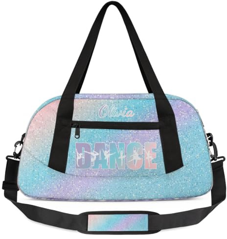 Personalisierte Tanztasche für Mädchen | Maßgeschneiderte Ballett- und Tanztasche mit Namen und Schultergurten, Carry-On 20-Inch