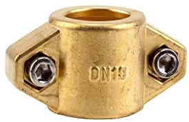Gardena Klemmschalen: Schlauchschelle aus Messing zur Befestigung von Saug- oder Hochdruckschläuchen, passend für 19 mm (3/4 Zoll)-Schläuche (7210-20)