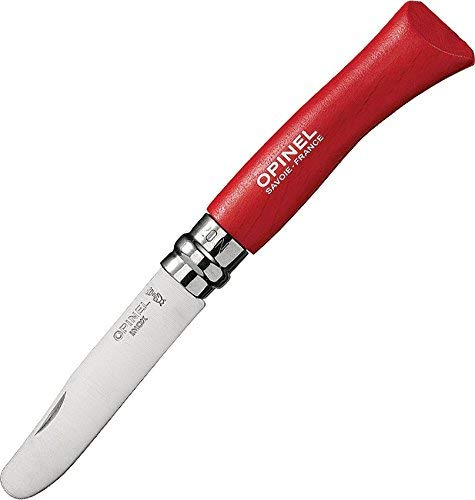 -Couteau Enfant Bout Rond - Mon Premier Opinel N° 7 - Manche Charme Rouge