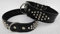 Leder Halsband - Hundehalsband, Nieten SCHWARZ, Halsumfang 33-48cm, NEU
