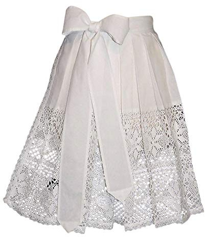 German White Lace Apron for Dirndl (16 (US size 10-16))