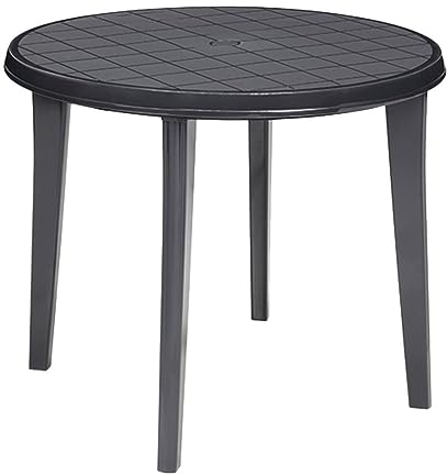 JARDIN 221062 Lisa Tisch rund Vollkunststoff graphit, 90 cm