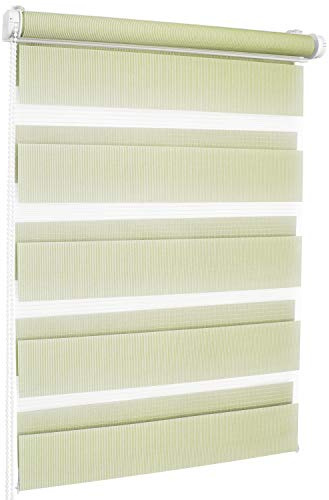 ROLLMAXXX Klemmfix Doppelrollo ohne Bohren 120 x 150 cm Grün | Duo Rollo Tag und Nacht für Fenster, Doppelrollo Klemmfix mit Seitenzug, Fenster Doppelrollo Lichtregulierung