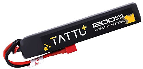 TATTU Batterie LiPo Airsoft 11,1 V avec connecteur Deans, batterie 3S 1200 mAh 25 C pour pistolet Airsoft