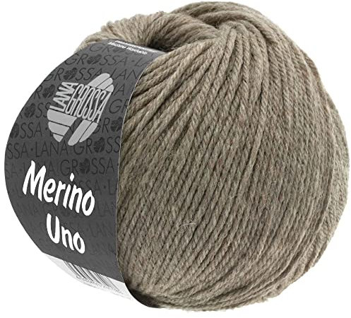 LANA GROSSA Merino Uno | Klassische Merinowolle mit Superwash-Ausrüstung | Handstrickgarn aus 100% Schurwolle (Merino) | 50g Wolle zum Stricken & Häkeln | 125m Garn FB3