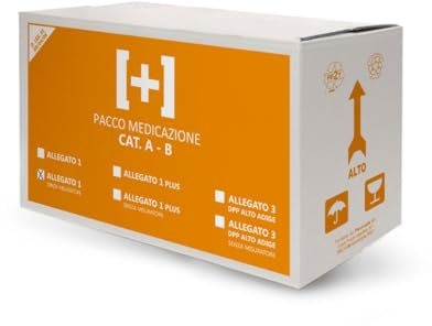 KIT DI REINTEGRO ALLEGATO 1 PER CASSETTA ARMADIETTO DI PRONTO SOCCORSO MEDICA SENZA SFIGMOMANOMETRO PER AZIENDE PIU' 3 DIPENDENTI + CARTELLO 30X20