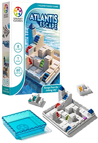 Smart Games - Atlantis Escape, Puzzle Game with 60 Challenges, 8+ Years